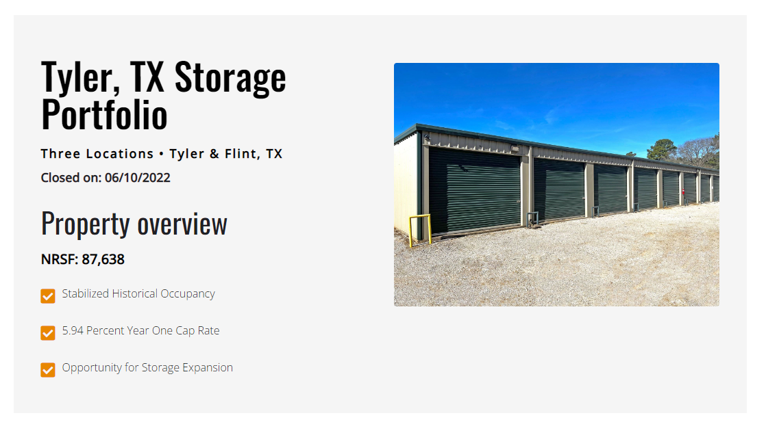 Tyler, TX Storage Portfolio